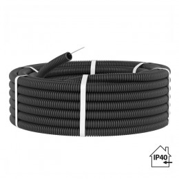 Труба гофрированная ПНД d20мм с протяжкой черн. (уп.10м) TOKOV ELECTRIC TKE-PND20-BL-10