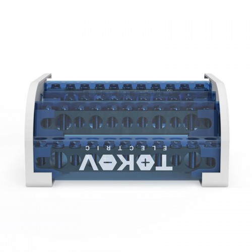 Шина на DIN-рейку в корпусе (кросс-модуль) 4 группы по 11 отверстий 125А TOKOV ELECTRICT KE-DBTB-125-4-11/3L+PEN
