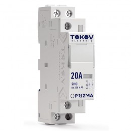 Контактор модульный 18мм 20А 230В АС 2НО PRIZMA TOKOV ELECTRIC TKE-PZ-MC-1-20-230-20