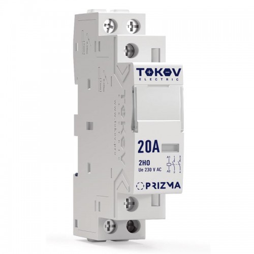 Контактор модульный 18мм 20А 230В АС 2НО PRIZMA TOKOV ELECTRIC TKE-PZ-MC-1-20-230-20