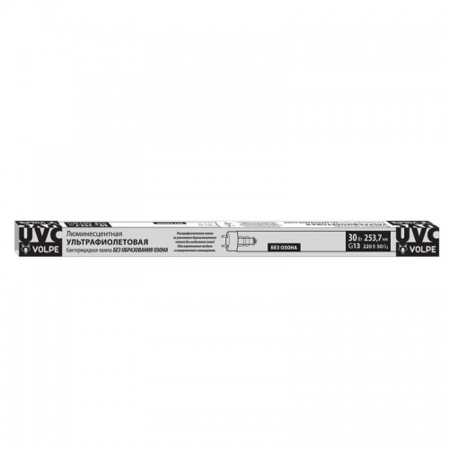 Лампа бактерицидная ультрафиолетовая EFL-T8-30/UVCB/G13/CU/V спектр UVC 253.7нм. картон Volpe UL-00007402