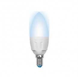 Лампа светодиодная LED-C37 7W/NW/E14 /FR PLP01WH Яркая 7Вт свеча матовая 4000К нейтр. бел. E14 (упак. картон) Uniel UL-00002411