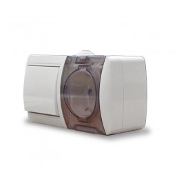 Блок ОП Клио 1-кл. выкл. 10А + розетка 1-м 16А 250В с заземл. с прозр. крышкой бел. Universal К2237