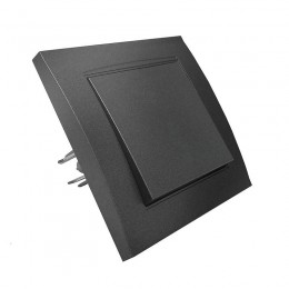 Выключатель 1-кл. СП Бриллиант 10А IP20 в сборе графит Universal 7947366-Gr