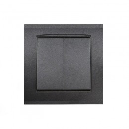 Выключатель 2-кл. СП Бриллиант 10А IP20 в сборе графит Universal 7947403-Gr