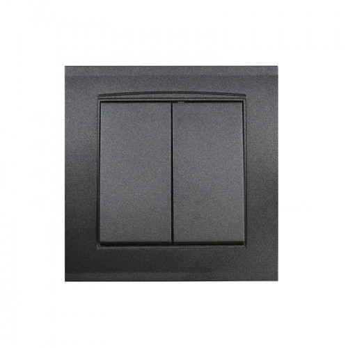 Выключатель 2-кл. СП Бриллиант 10А IP20 в сборе графит Universal 7947403-Gr