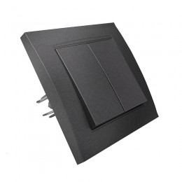 Выключатель 2-кл. СП Бриллиант 10А IP20 в сборе графит Universal 7947403-Gr