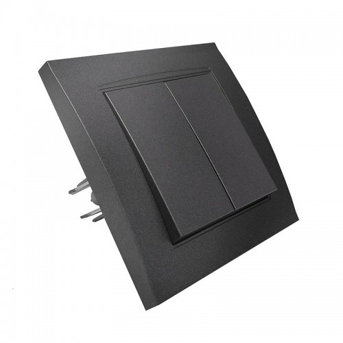 Выключатель 2-кл. СП Бриллиант 10А IP20 в сборе графит Universal 7947403-Gr