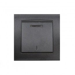 Переключатель проходной 1-кл. СП Бриллиант 10А IP20 с подсветкой в сборе графит Universal 7947380