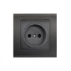 Розетка 1-м СП Бриллиант 16А IP20 без заземл. в сборе графит Universal 7947588-Gr
