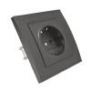 Розетка 1-м СП Бриллиант 16А IP20 с заземл. в сборе графит Universal 7947625-Gr