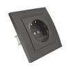 Розетка 1-м СП Бриллиант 16А IP20 с заземл. защ. шторки в сборе графит Universal 7947632-Gr