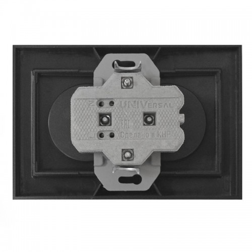 Розетка 2-м СП Бриллиант 16А IP20 без заземл. в сборе графит Universal 7947519-Gr