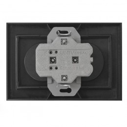 Розетка 2-м СП Бриллиант 16А IP20 без заземл. защ. шторки в сборе графит Universal 7947526-Gr