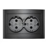 Розетка 2-м СП Бриллиант 16А IP20 с заземл. в сборе графит Universal 7947533-Gr