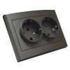 Розетка 2-м СП Бриллиант 16А IP20 с заземл. в сборе графит Universal 7947533-Gr