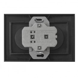 Розетка 2-м СП Бриллиант 16А IP20 с заземл. в сборе графит Universal 7947533-Gr