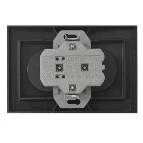 Розетка 2-м СП Бриллиант 16А IP20 с заземл. в сборе графит Universal 7947533-Gr