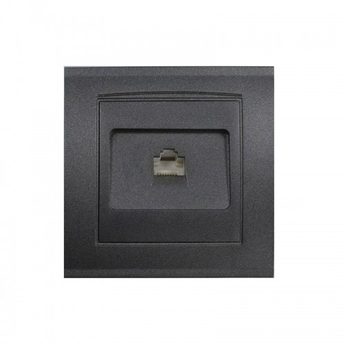 Розетка компьютерная 1-м СП Бриллиант в сборе графит Universal 7947601-Gr