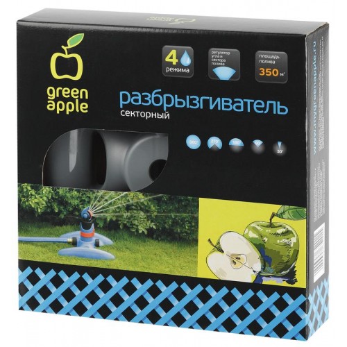 Разбрызгиватель 360град. вращ. с регулир. углом полива пластик. (1/12) Green Apple Б0003103