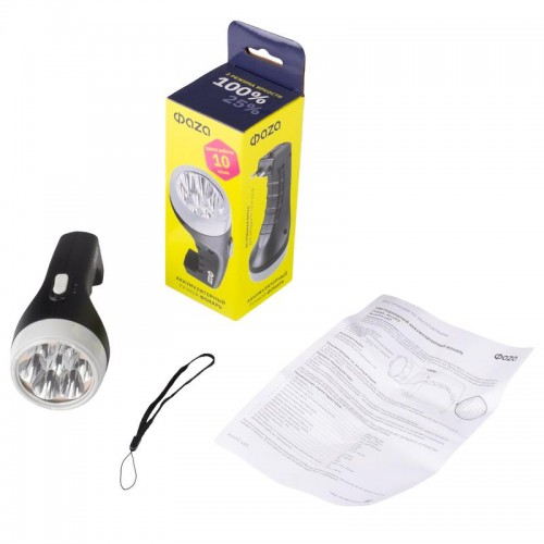 Фонарь аккумуляторный ручной AccuF2-L07-bk 7LED 2 режима: 100проц./25проц. аккум. 0.4А.ч выдвижная вилка индикатор зарядки черн. ФАZА 5000810