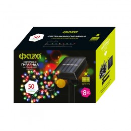 Светильник светодиодный садовый SLR-G01-50M гирлянда 50 мультицвет. LED на солнечн. батарее ФАZА 5027275