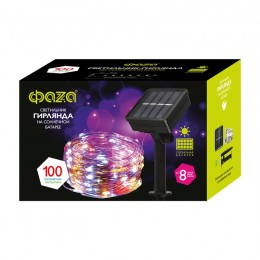 Светильник светодиодный садовый SLR-G03-100M нить 100LED мультицвет на солнечн. батарее ФАZА 5033467