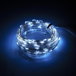 Светильник светодиодный садовый SLR-G03-100W нить 100LED холод. бел. на солнечн. батарее ФАZА 5033313