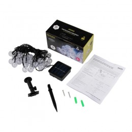 Светильник светодиодный садовый SLR-G05-30W гирлянда шарики холод. бел. на солнечн. батарее ФАZА 5033351