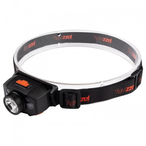 Фонарь аккумуляторный налобный AccuH1-L5WZ-og zoom LED 5Вт + 2хRED SMD IP54 5 режимов: 100проц. 180лм 3.5ч/50проц. 110лм 5.5ч/30проц. 65лм 15ч/красн. 28ч/мигающ. красн. 12ч аккум. 0.8А.ч управл. жестами черн./оранж. JazzWay 5036611