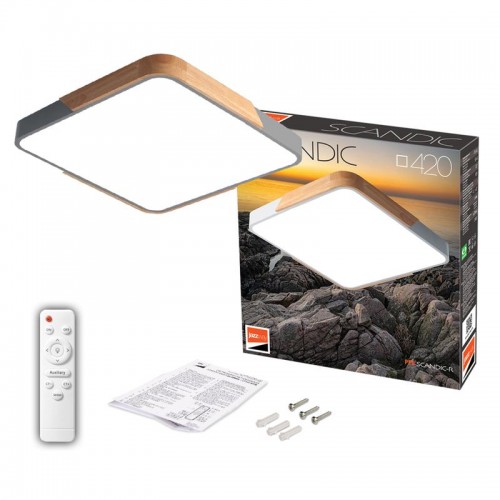 Светильник светодиодный декоративный PPB Scandic-S DIM 72Вт 3000-6500К IP20 настенно-потолочный бытовой диммир. GR/W JazzWay 5037397