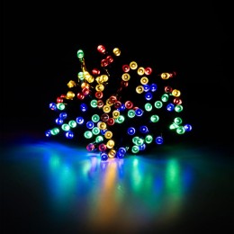 Светильник светодиодный садовый SLR-G01-100M гирлянда 100LED мультиколор с колышком на солнечн. батарее ФАZА 5033405