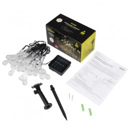 Светильник светодиодный SLR-G08-30W садовый; гирлянда капли теплый бел. солнечная батарея ФАZА 5040960