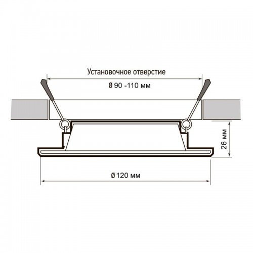Светильник светодиодный PLED DL7 WH Downlight 10Вт 4000К 120х26мм IP54 ДВО встраив. Pro JazzWay 5042520