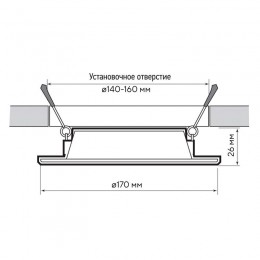 Светильник светодиодный PLED DL7 WH Downlight 18Вт 4000К 170х26мм IP54 ДВО встраив. Pro JazzWay 5046658