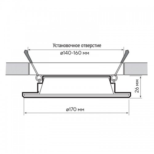 Светильник светодиодный PLED DL7 WH Downlight 18Вт 4000К 170х26мм IP54 ДВО встраив. Pro JazzWay 5046658