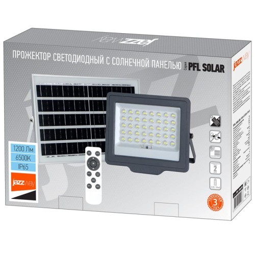 Прожектор светодиодный PFL SOLAR 100 6500К IP65 ДО с солнечн. панелью и пультом в комплекте JazzWay 5044418
