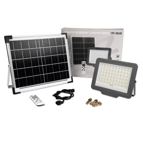 Прожектор светодиодный PFL SOLAR 150 6500К IP65 ДО с солнечн. панелью и пультом в комплекте JazzWay 5044425