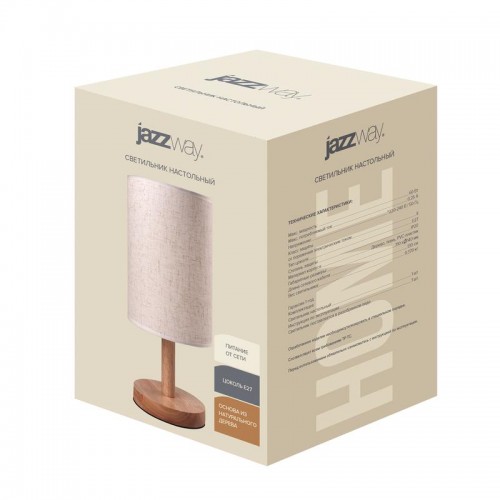 Светильник настольный JH1-01-iv 1х60Вт E27 (основа: натуральное дерево) IP20 JazzWay 5058231