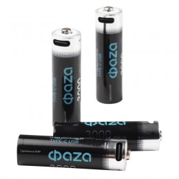 Аккумулятор литиевый AA 1.5В Li-Ion 3000мВт.ч 2000мА.ч зарядка от Type-C шнур в комплекте BL-4 (уп.4шт) ФАZА 5061606