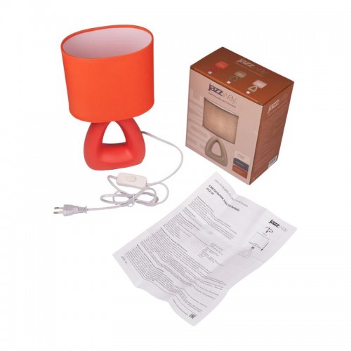 Светильник настольный JH2-01-og E14 IP20 170х100х300мм керамика; ткань; PVC-пластик оранж. JazzWay 5062290