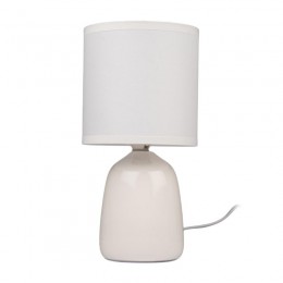 Светильник настольный JH2-02-wh E14 IP20 130х130х255мм керамика; ткань; PVC-пластик бел. JazzWay 5062313