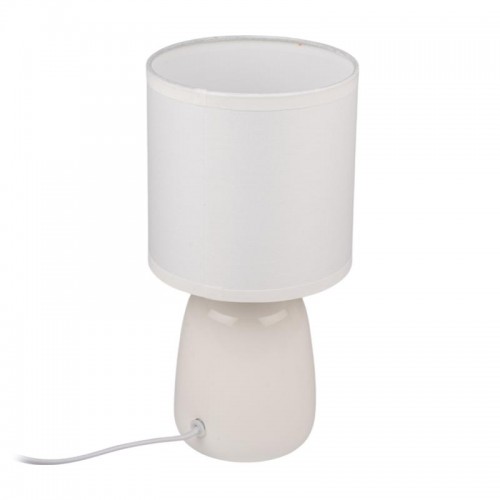 Светильник настольный JH2-02-wh E14 IP20 130х130х255мм керамика; ткань; PVC-пластик бел. JazzWay 5062313