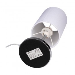 Светильник настольный JH3-01-wh E14 IP20 110х110х310мм метал.; ткань; PVC-пластик бел. JazzWay 5062344