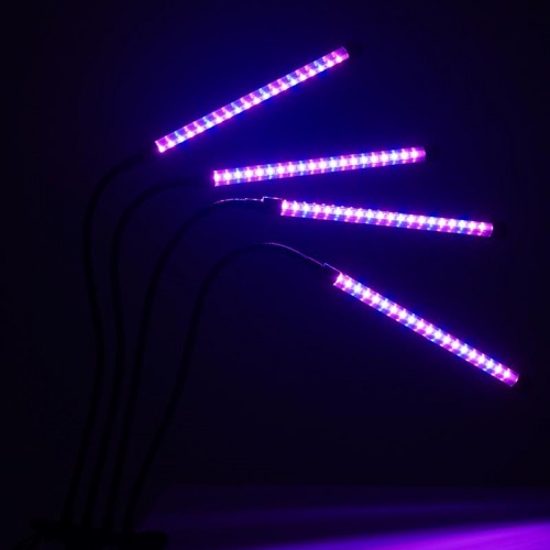 Светильник светодиодный «КРИСТАЛЛ» CTL2-USB-bl Agro для растений спектр 4 плафона по 10Вт на прищепке пульт на шнуре IP40 красн./син. ФАZА 5068810