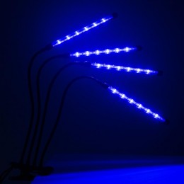 Светильник светодиодный «КРИСТАЛЛ» CTL2-USB-bl Agro для растений спектр 4 плафона по 10Вт на прищепке пульт на шнуре IP40 красн./син. ФАZА 5068810