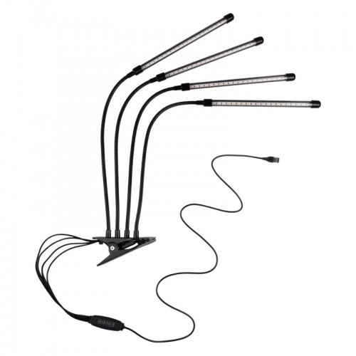 Светильник светодиодный «КРИСТАЛЛ» CTL2-USB-bl Agro для растений спектр 4 плафона по 10Вт на прищепке пульт на шнуре IP40 красн./син. ФАZА 5068810