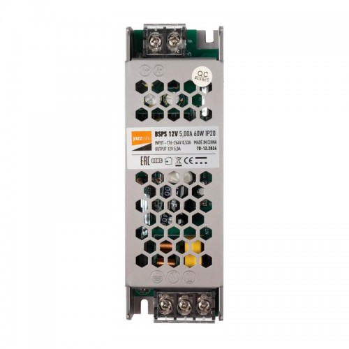 Блок питания для светодиодной ленты 60Вт 5А 12В IP20 BSPS метал. JazzWay 3329327A