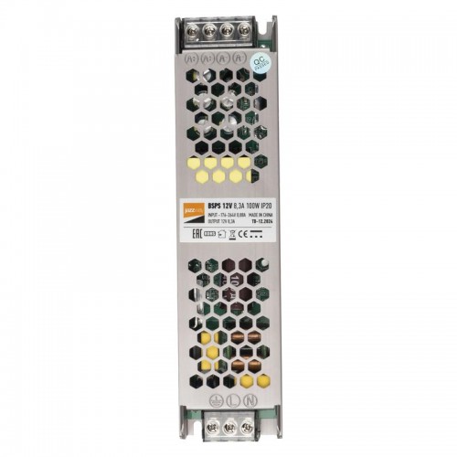 Блок питания для светодиодной ленты 100Вт 8.3А 12В IP20 BSPS метал. JazzWay 1002167A
