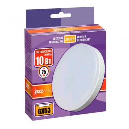 Лампа светодиодная PLED-GX53 10Вт таблетка матовая 3000К тепл. бел. GX53 800лм 230В JazzWay 1029072